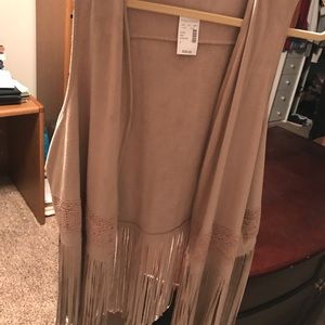 Brand new suede fringe bottom vest